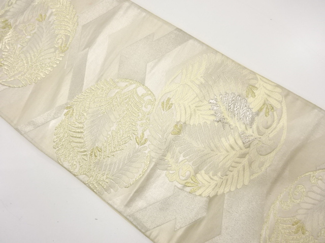 アンティーク　松皮菱に若松模様織り出し袋帯（材料）